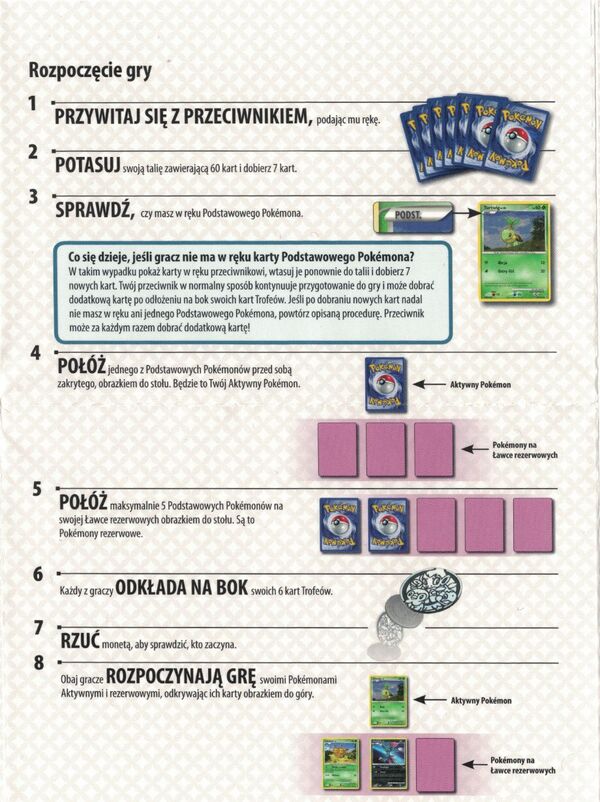 Strona 2 of the Polish Pokémon TCG theme deck instruction booklet