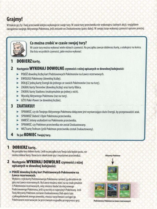 Strona 3 of the Polish Pokémon TCG theme deck instruction booklet