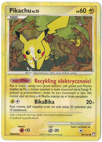 Damaged Polish Pokémon TCG card